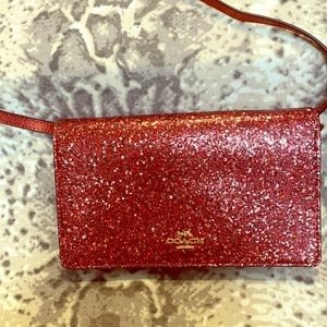 COACH Hayden Glitter Fold Over Clutch NWT